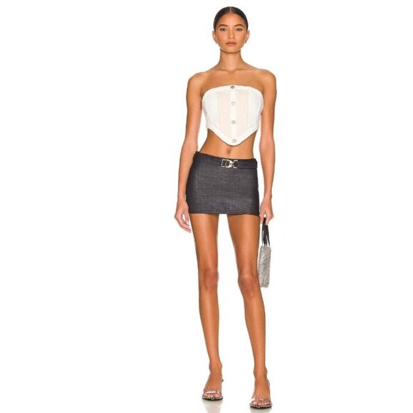 EB denim Wrap Mini Skirt in Rinse Size M Medium NWT - Picture 4 of 6
